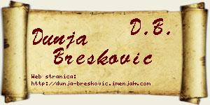 Dunja Brešković vizit kartica